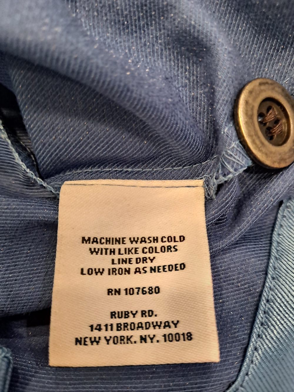Ruby Rd. Azure Blue Utility Jacket Wide Versatile Drawstring Collar Buttonup NWT - Picture 11 of 11